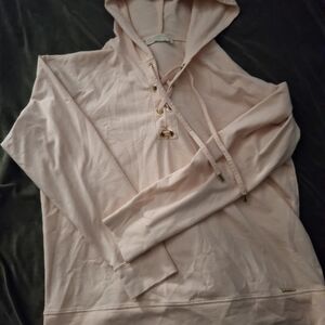 MICHAEL Michael Kors Light Pink Lace-Up Hoodie